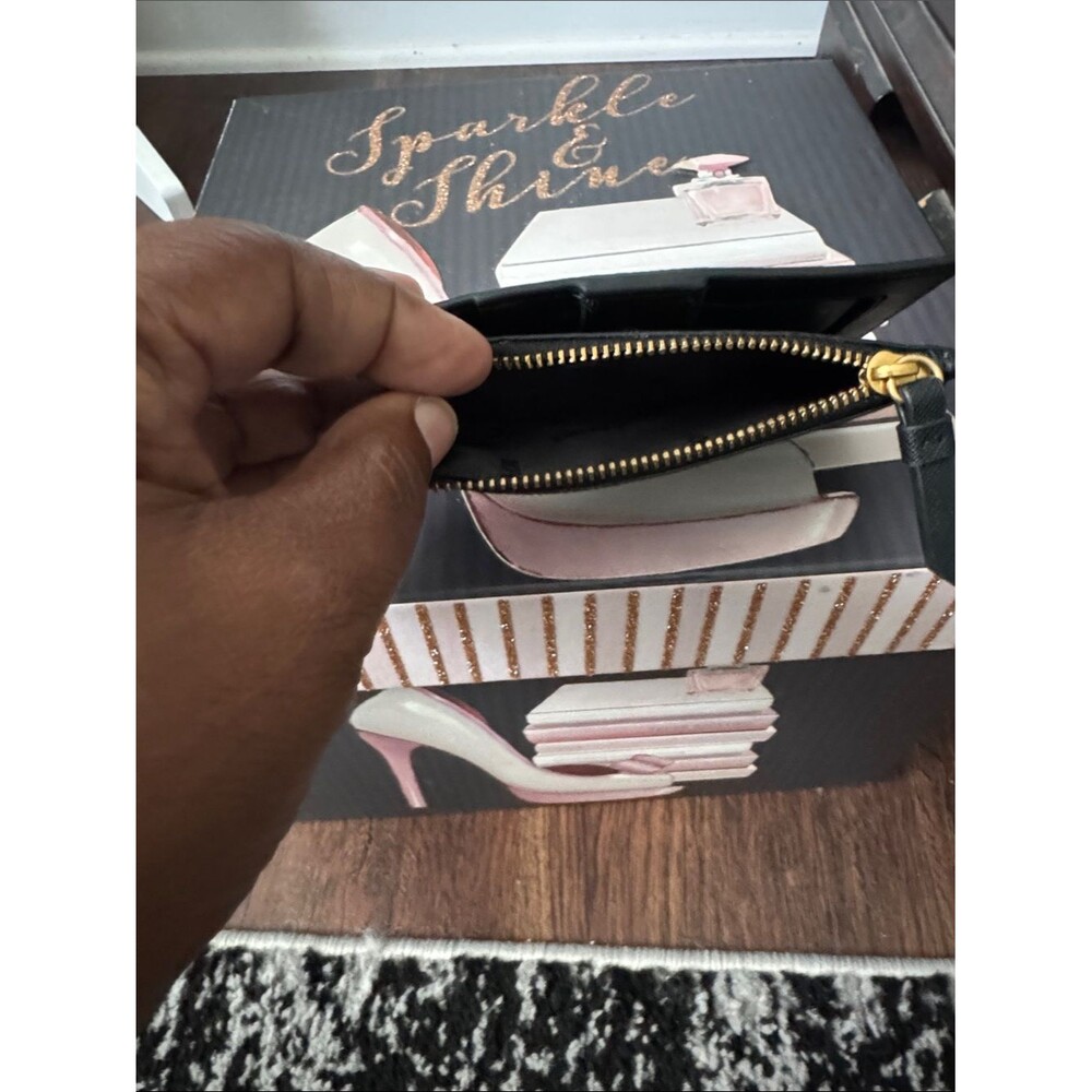 DKNY Black Monogram Continental Wallet with Gold Logo - Picture 3 of 4